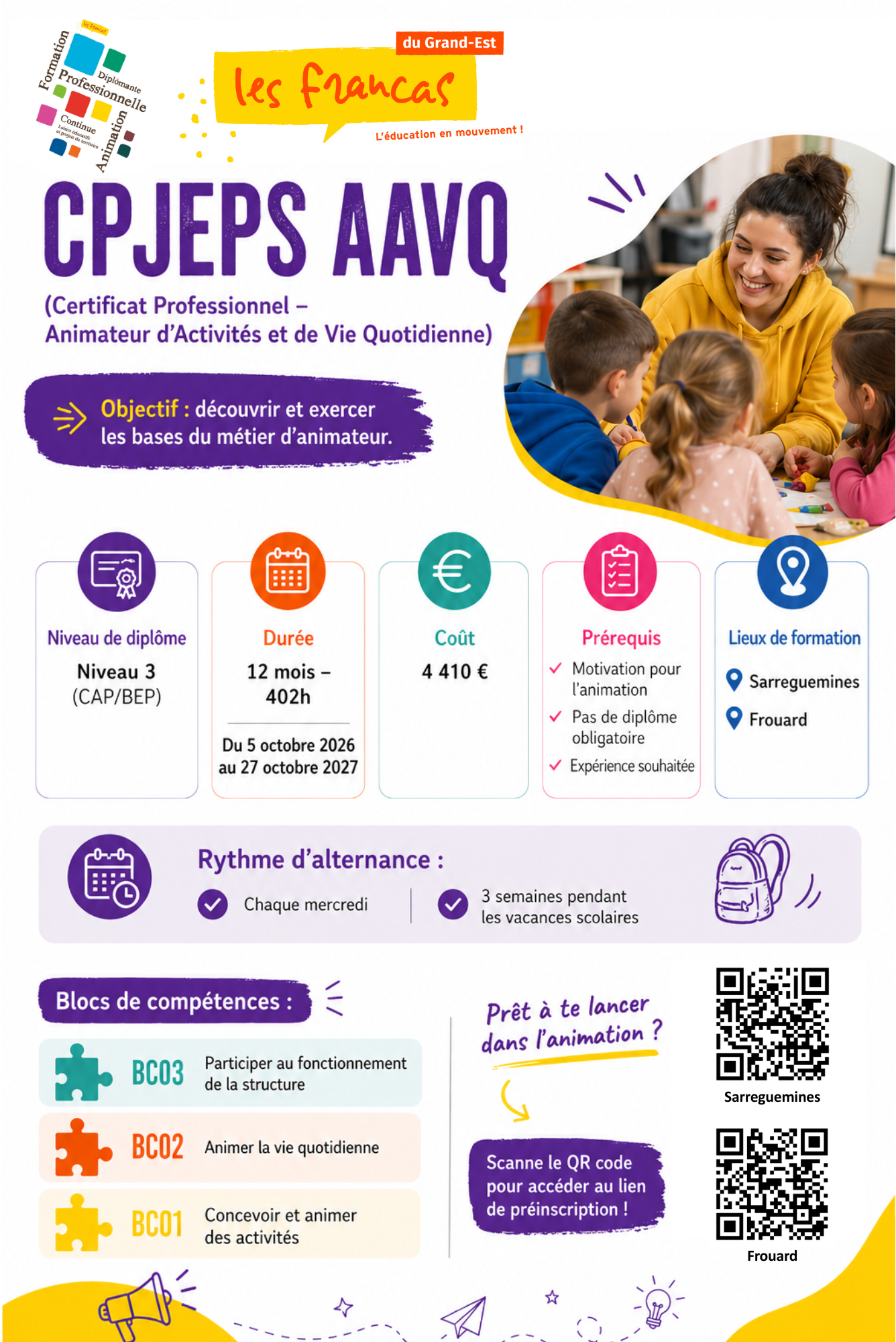 Affiche CPJEPS Frouard 2026-2027