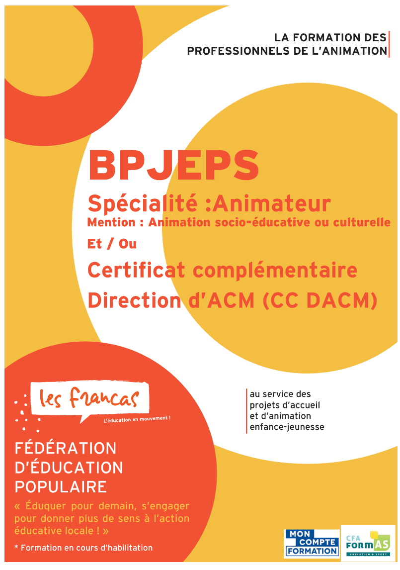 Plaquette de présentation BPJEPS Epinal 2026-2028